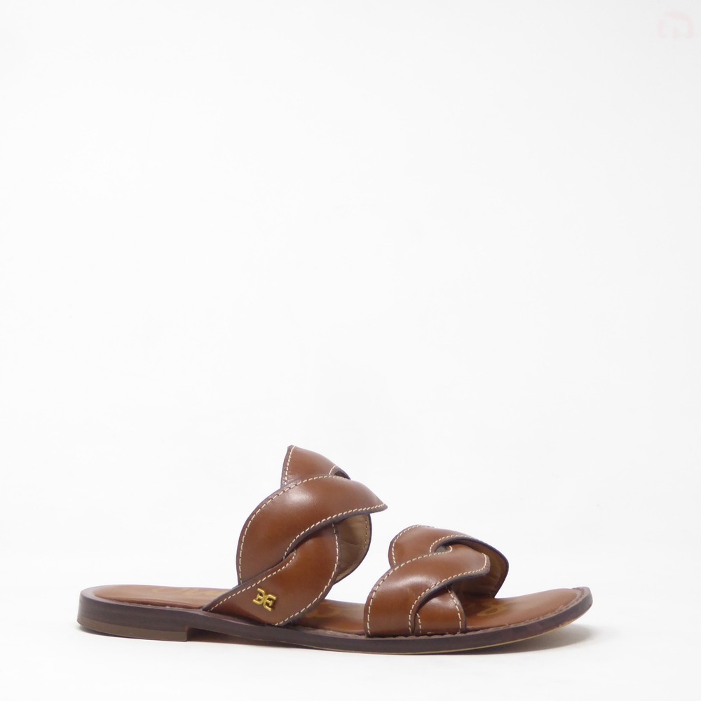 Sam Edelman Womens Hellen Sandals Brown Leather Braided Slides 6.5